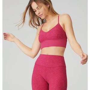 Alosoft Lavish Sports Bra in Magenta Crush Heather size small